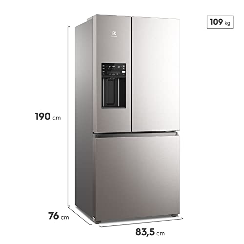 Geladeira Electrolux Multidoor Efficient Com Autosense, Inverter e Dispenser de Água e Gelo 540 l Inox Look (IM8IS) 127V