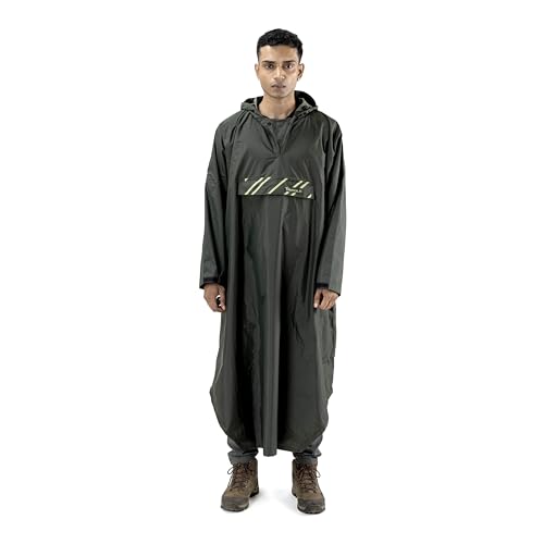 Image of Tripole Waterproof Rain Poncho for Trekking, Hiking & Camping for Men & Women | Unisex Raincoat with Hood | Free Size Outdoor Travel Rain Gear