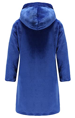 Image of Girls Fleece Robe Boys Hooded Bathrobe Soft Flannel Robe For Kids