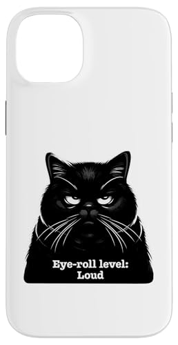 Annoyed Cat Eye-Roll Level ����ȃ��[�����O�A�C�Y �J���C�C�L���b�g �X�}�z�P�[�X iPhone 14 Plus �p