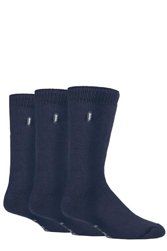 Image of Jeep Mens Thermal Boot Socks - 'Renegade' 2.3 TOG Warm, Cushioned, Chunky for Outdoor Walking in Winter Size 6-11 3 Pair Multipack Navy