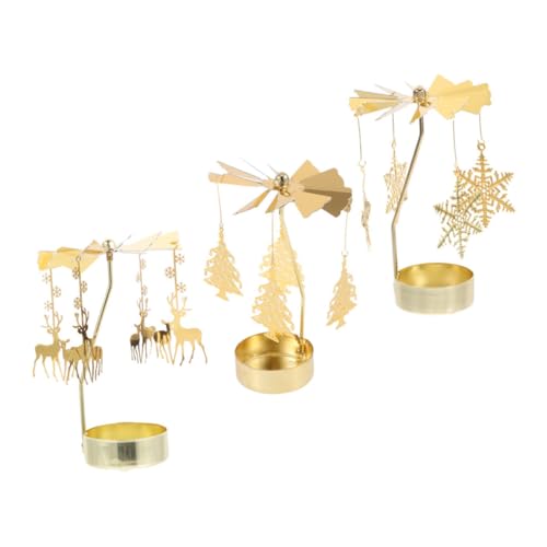 ULTECHNOVO 3 Stück Teiliges Weihnachts Kerzenhalter aus Robustem...