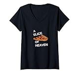 Womens A Slice of Heaven White Font Cute Mystic V-Neck T-Shirt