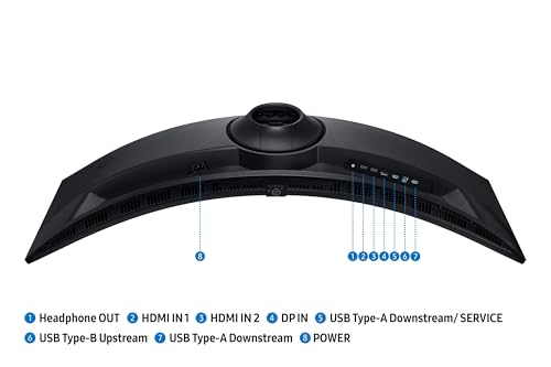 Samsung Écran PC Gaming Odyssey G91F, Taille 49’’, Dalle VA Incurvée 1000R, Résolution DQHD (5120x1440), 144Hz, 1ms, Contraste 2500:1, AMD FreeSync Premium Pro, Pied Ajustable, LS49FG916EUXEN