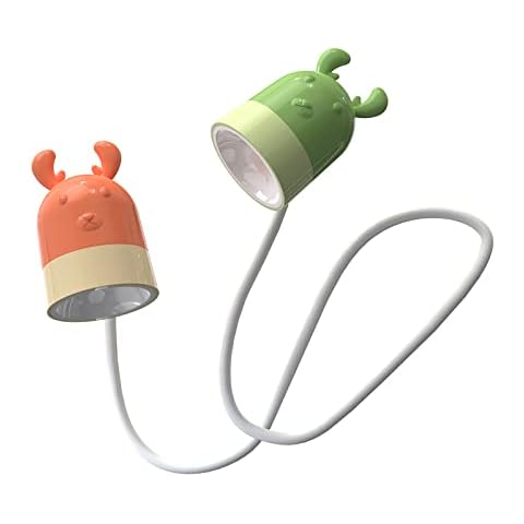 Warooma Cute LED Neck Reading Light,Bendable Bunk Book Lights,Kids Reading Clamp Lamp Books in Bed,for Knitting,Needlework,Camping,Headboard Clip on Lamps Booklight Cover