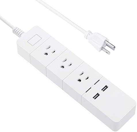 Wifi Smart Power Strip Surge Protector, 3 Smart AC Outlets and 2 Smart USB Ports Individual Control, 6ft Extension Power Cord, Compatible with Amazon Alexa/Google Assistant No Hub Required