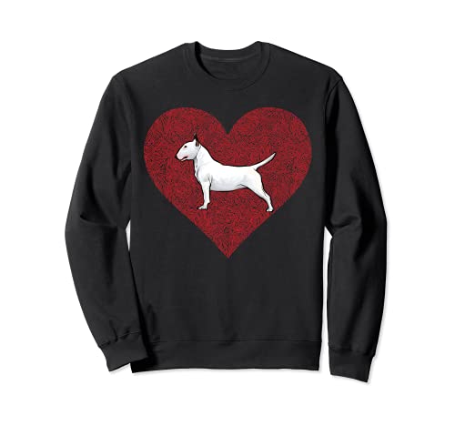 Bull Terrier Valentines Day Dog Love Fingerprint Sweatshirt, Black