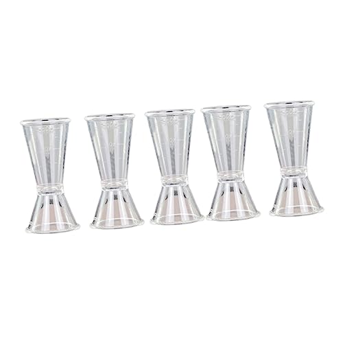 VOSAREA 5 Stück Professionelle Barkeeper Bartending Ausrüstung Doppelkopf Messbecher Shot Messgerät Mixgetränk Messgerät Flüssigkeits Shot Messgerät Ausgießer