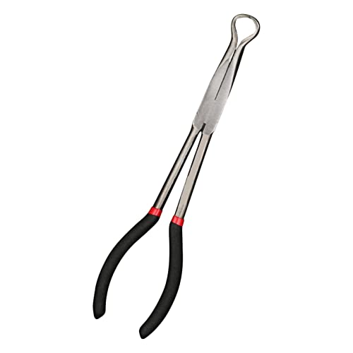 Yusheng Alicates de punta larga y plana de acero al carbono, redondos, curvados, multiarticulación, herramienta de reparación de mantenimiento para la industria de 11 pulgadas / 16 pulgadas