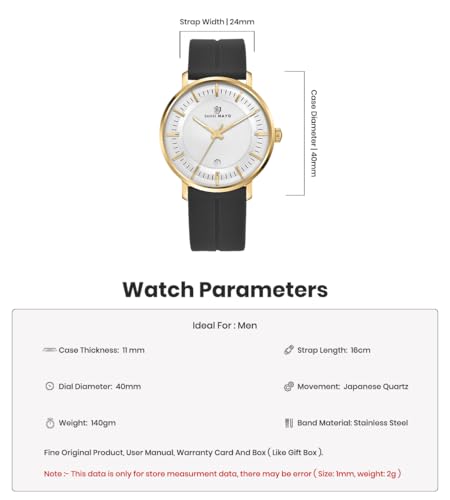 Image of SANSI MAYO Analog Watch for Men with Silicone Band | Magnetic Lock Strap | Japanese Quartz Movement | Water Resistant | Formal & Casual Wristwatch Gift