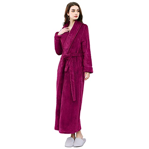 Peignoir long en polaire femme Hellomamma, pyjama chaud de nuit d'hiver - 2