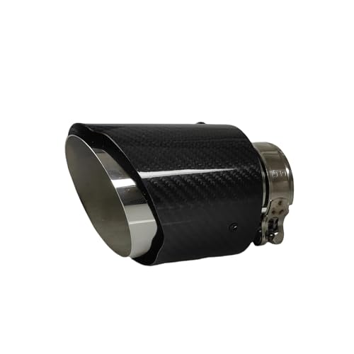 DZSDKHLFJ Tubo Scarico 1 Pz. Terminale di Scarico Universale in Fibra di Carbonio per Auto, in Acciaio Inox, con Finitura Lucida E Lucida. Tubo Scarico Dell'auto(63.5mm-114mm)
