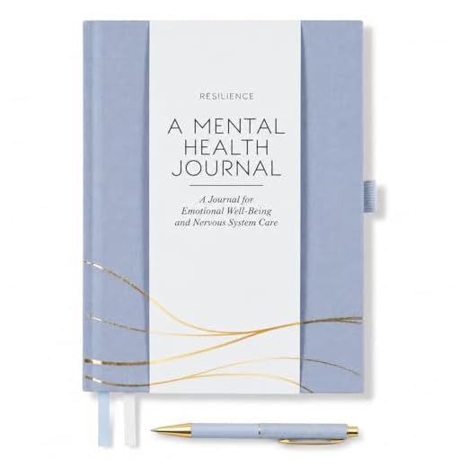 Diario de salud mental para alivio de la ansiedad, manejo del estrés y cuidado personal, indicaciones guiadas para la regulación del sistema nervioso, atención plena y crecimiento personal, azul y