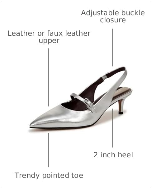 Image of Franco Sarto Khloe Pointed Toe Slingback Kitten Heel