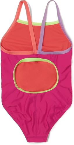 Speedo Girl's Solid Propel Back One-Piece (Big Kids) Rose Violet 14 Big Kid2