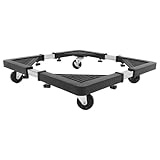 IWOWHERO Soporte Móvil Ajustable para Lavadora y Refrigerador Base con Ruedas Giratorias de Acero Inoxidable 40-60 MM Plataforma Rodante Resistente para Electrodomésticos y