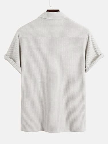 Image of ColorChakra Mens Waffle Knit Polo Tshirt Collar Knitted Shirt for Men M to 3XL