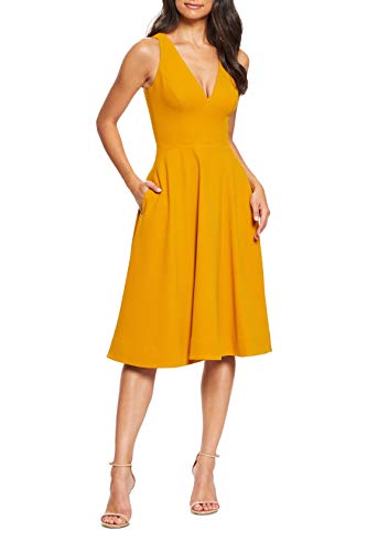 Image of Dress the Population Women's Catalina Solid Sleeveless Fit & Flare Midi Dress