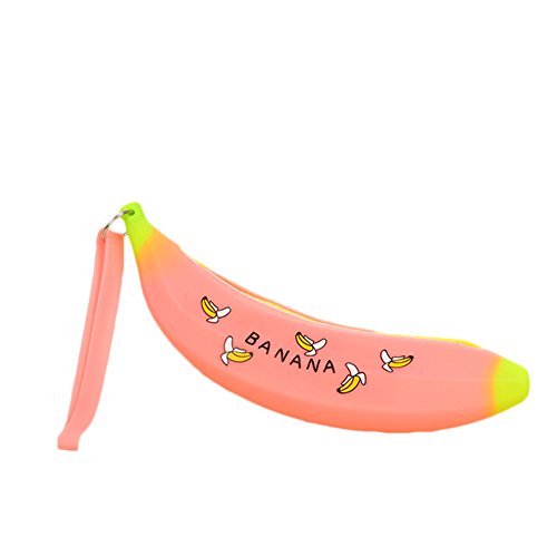 Preisvergleich Produktbild Federmäppchen Stift Fall Schreibwaren Tasche Reißverschluss Aufbewahrungstasche Paket Cosmetic Bag Geldbörse süßem Banana Design Bleistift Halter a