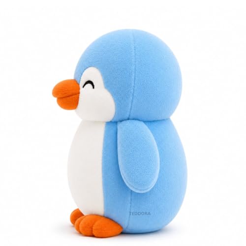 Image of Shy Penguin Soft Toy for Girls Boys Kids,Sky Blue,Penguin Animal Plush Stuffed Baby Teddy Gift Birthday, 18cm