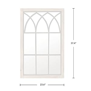 FirsTime & Co. Grandview Arched Window Wall Mount Mirror, 37.5"H x 24"W, Weathered Brown FirsTime Co Grandview Arched Window Wall Mount Mirror 375H x 24W Weathered Brown