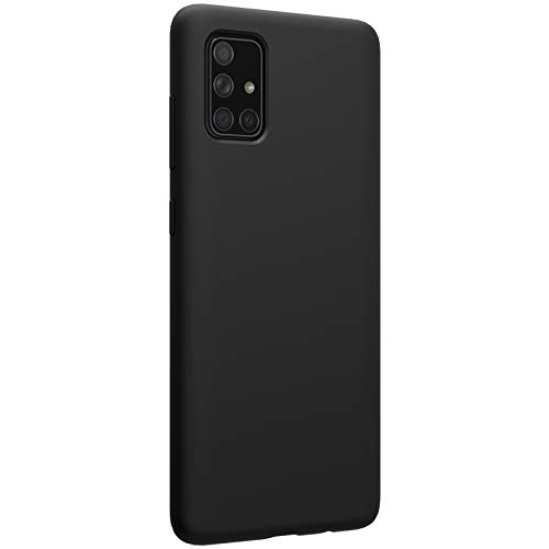 Image of Nillkin Case for Samsung Galaxy A51 A 51 (6.5 inch Inch) Flex Pure Case Liquid Silicon Finish Anti Finger Print with Inner Microfibre Lining Black Color