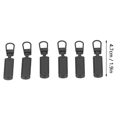Jeanoko 6Pcs Zipper Pull Tab Metal Zipper Head Detachable Colred Zipper Pull Replacement for Clothing Luggage Shoes Toys Handbags Wallets(Black) Clothing Accessories - Image 4