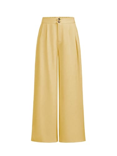 Image of SweatyRocks Girl's Elastic High Waist Wide Leg Pants Loose Long Trousers