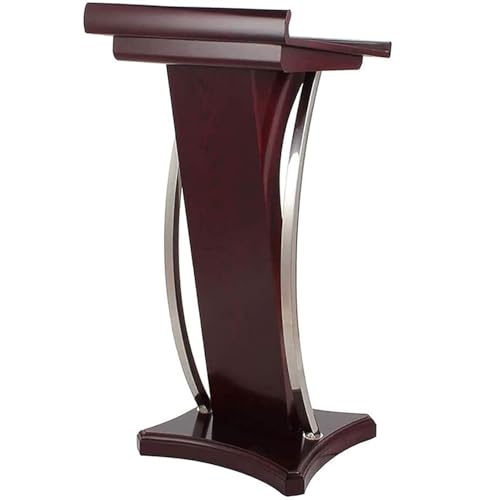 Púlpito de podio de madera para iglesias, aula, sala de conferencias, mesa móvil de empresa, campus, presentaciones, ideal madera marrón