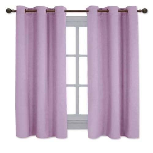 Image of NICETOWN Blackout Curtains for Living Room, Window Curtains Thermal Insulated Room Darkning Drapes, Cold and Heat Reduction Drapes for Kitchen (Lilac, 2 PCs, W42 x L63 inches)