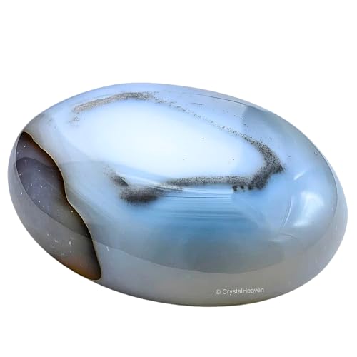 Image of Crystal Heaven Certified Dendrite Agate Crystal Palm Pebbles Stones For Anxiety Stress Relief Massage-Aaa Grade Original Healing Gemstone Agate Palm Stone For Yoga Meditation Spiritual Reiki Feng Shui