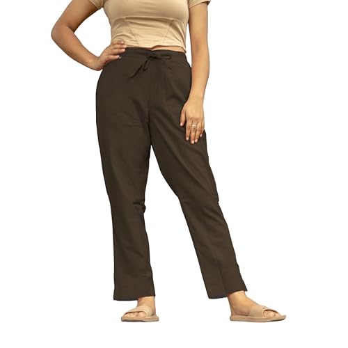 Image of Women's Cotton Regular Fit Trousers - Comfortable and Stylish Casual Office Wear Kurti Pants for Daily Use, Soft and Breathable Fabric