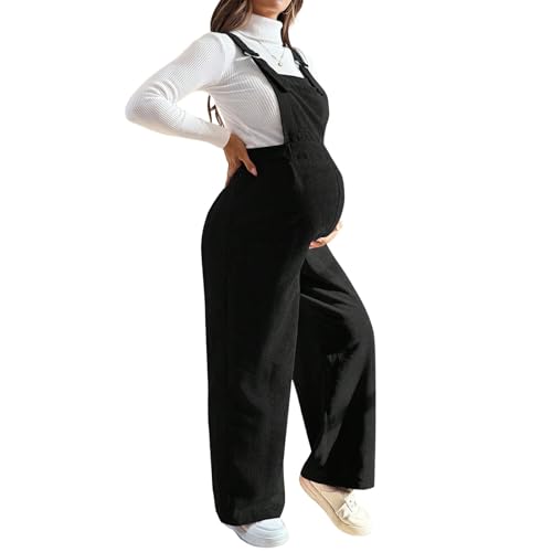 DOTBUY-SHOP Salopette Premaman Donna Elegante Velluto Coste Moda Tuta Premaman