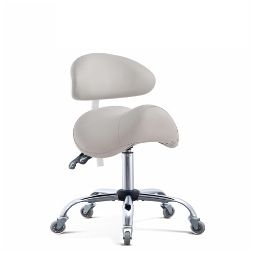 Rolling Saddle Stool with Lumbar Support