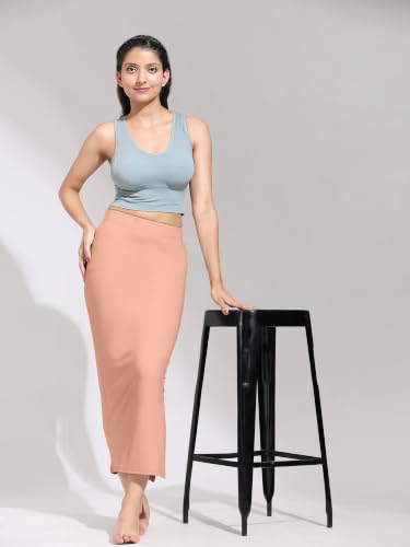 Image of TRENDMALLS Women's Polyester Spandex Stretchable Straight Saree Shapewear Petticoat for Women, Cotton Blended, Skirts for Women, Saree Shaper