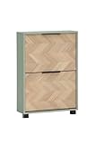Schildmeyer Schuhschrank Schuhkipper Piazza 160856, Pistazie/Fischgräten Dekor, 59,8 x 19,5 x 85,7 cm, platzsparend durch geringe Tiefe