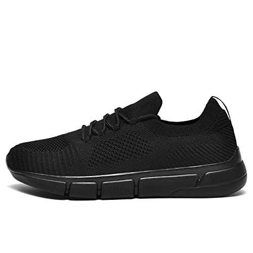 Huhv Tech Knit Recovery Lace-Up Walking Shoes, Unisex Arch Support Shoes, Slip Resistant Shoes For Men & Women Work Out Shoes For Comfort Shoes For Women & Men, Black Night, Size, M 10 / W 13 #TOP5