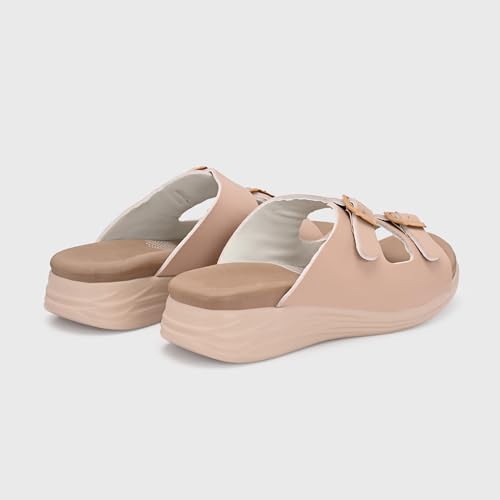 Image of Centrino Women's Sandals |Stylish Slip-On Sandals for Ladies| Elegant & Trendy Design|Double Buckle Adjustable Straps Slide Footwear|Light Weight and Comfortable|Flip Flops for Ladies (9323)