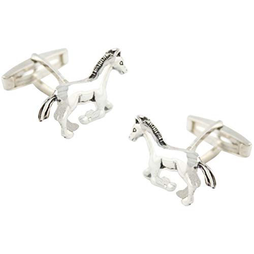 Gemelos caballo plata de ley 925 ideales para eventos hípicos y ferias
