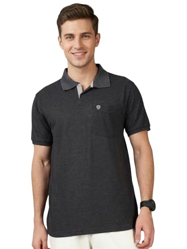 Image of Lux Cozi Men's Half Sleeve Soild Casual Regular Fit T-Shirt with Chest Pocket | Polo Tshirt for Men