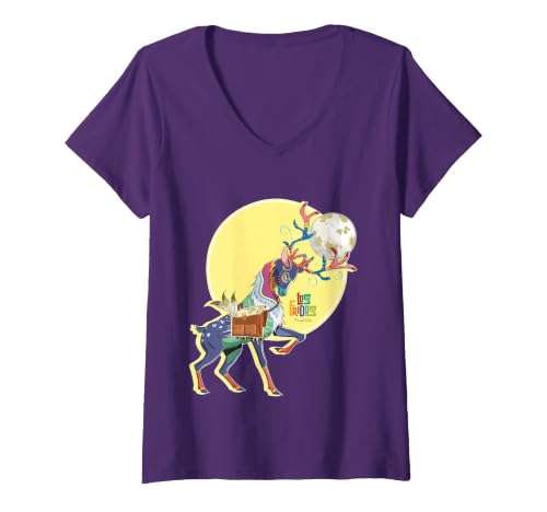 Mujer Los Fridos x FridaTM - Ciervo Luna Coyo Camiseta Cuello V