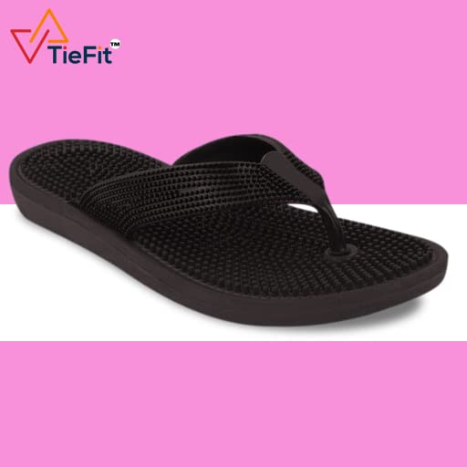 Image of TieFit Men's Super Soft Home, Beach, Bathroom, Outdoor Slippers, Anti-Slip Thick Sole, Ergonomic Slipper (UK 6-9)