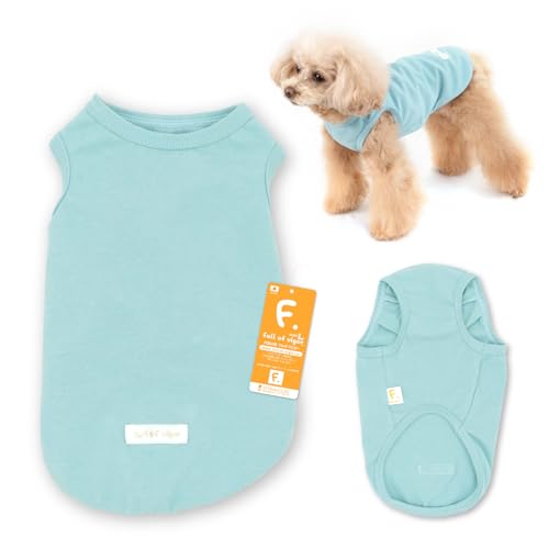 小型犬 シンプル ベア天 インナー タンクトップ 抜け毛対策 犬の服 フルオブビガー 27/ターコイズ NS