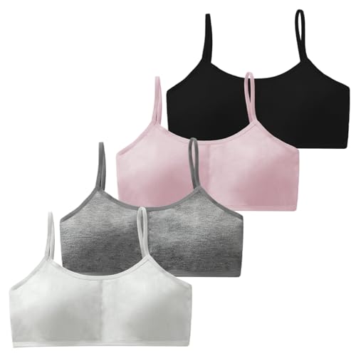 TGKEAIY 4er-Pack Mädchen Sport BHS, Baumwolle Teens Unterwäsche...