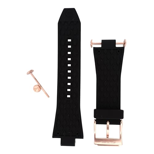 Michael Kors Relojes de pulsera para hombre, 28 mm, silicona negra, correa de repuesto original para MK8184, Negro, Correa