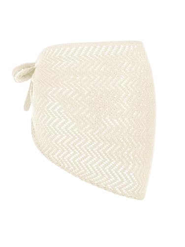 Image of ZAFUL Sarong Coverups for Women Beach Vacation Fishnet See Thru Tie Side Bathing Suit Cover Up Mini Skirt