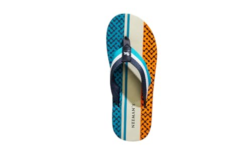 Image of Neeman's Modern Striped Fusion Flip Flops for Men | Orthopedic & Cushioned Slippers | Soft, Lightweight, Flexible Indoor Outdoor Chappal