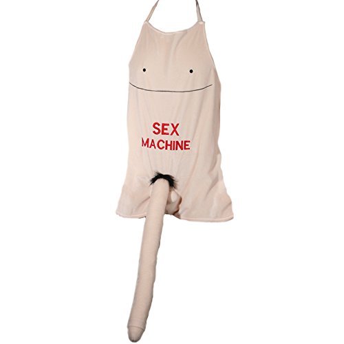 Out of the blue 14/2022 Schürze mit Plüschpenis, Sex Machine, 66 x 54 cm, Penis circa 52 cm in PVC-Verpackung zum Aufhängen