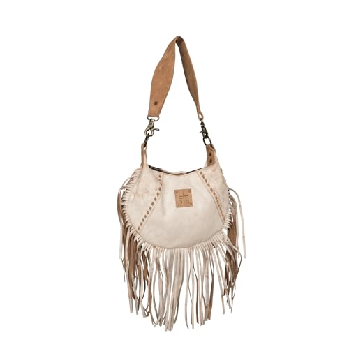 STS Ranchwear Womens Cremello Nellie Fringe White/Tan Leather Handbag Bag2