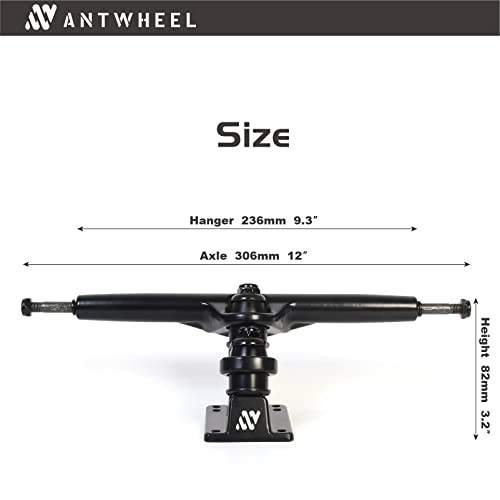 ANTWHEEL Sidewinder II Longboard/Skateboard/Surf-Skateboard, schwarz, Skateboard, Doppel-Kingpin-Achse, 17,8 cm Aufhänger, 24,7 cm Achse (2 Stück) kostenlose Hardware (23,6 cm Aufhänger, 30,5 cm